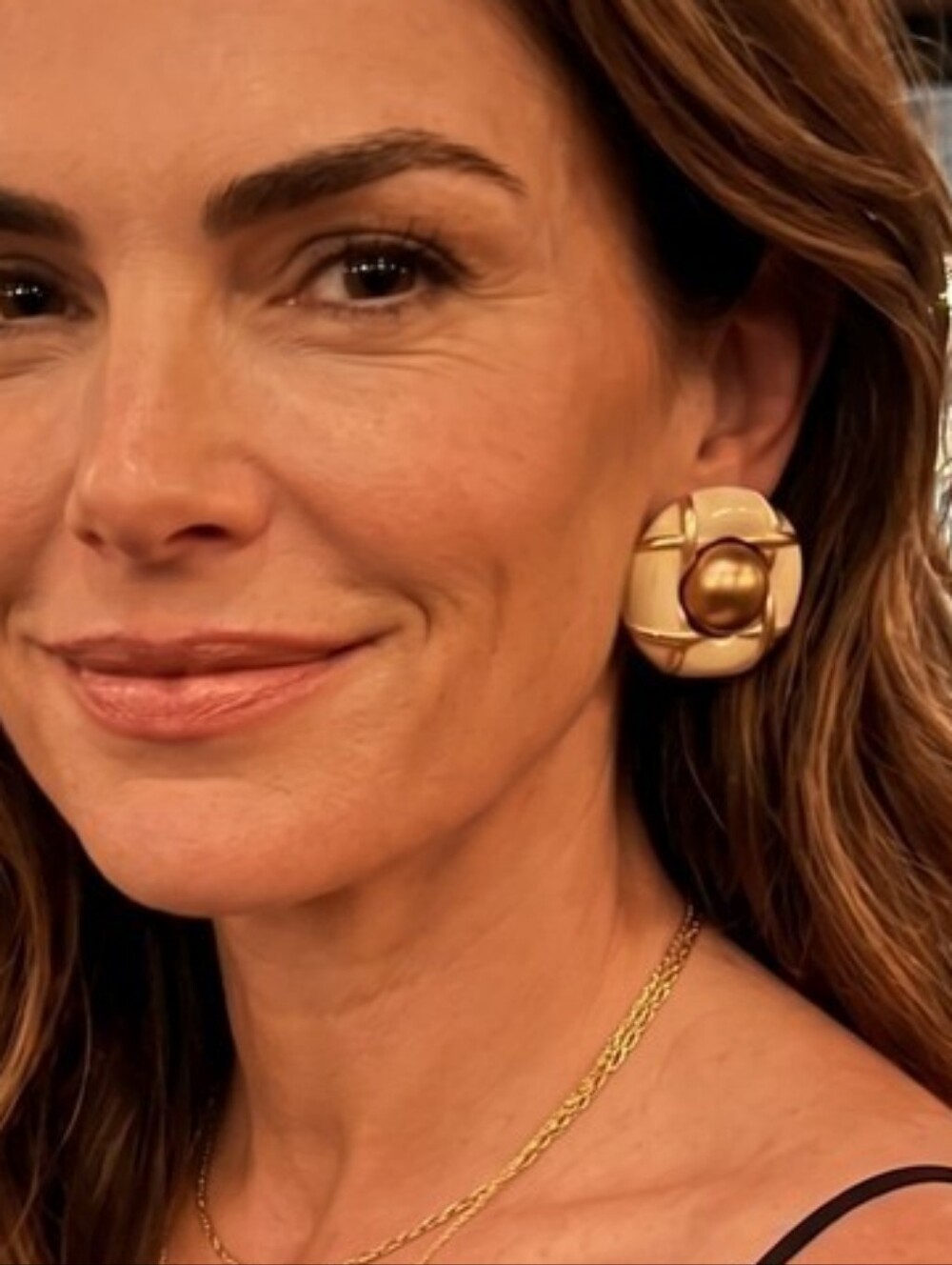 #46 Gold & Cream Vintage Statement Clip On Earrings